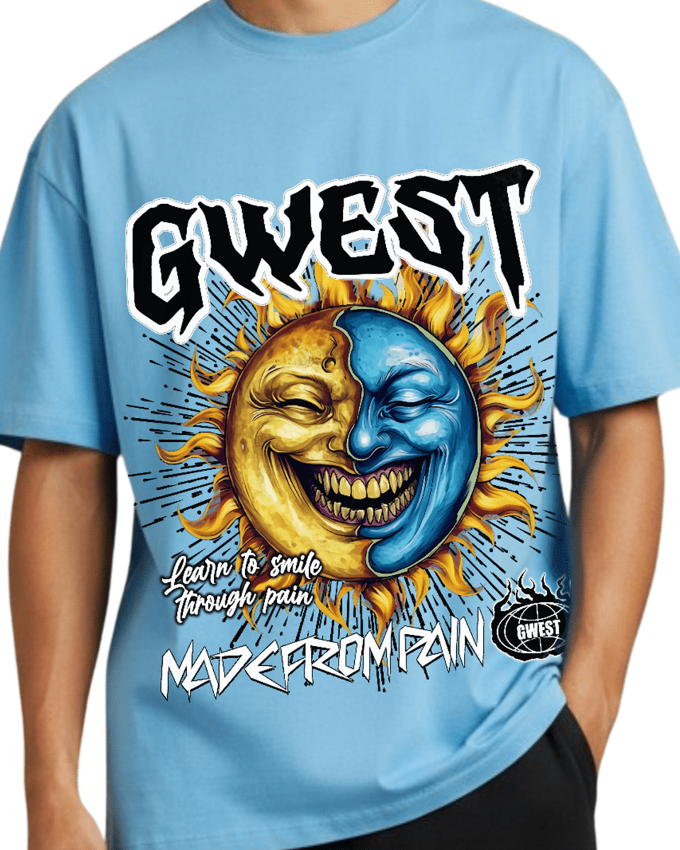 G West Rhinestone Pain & Peace Oversized Men's T-Shirt - G West