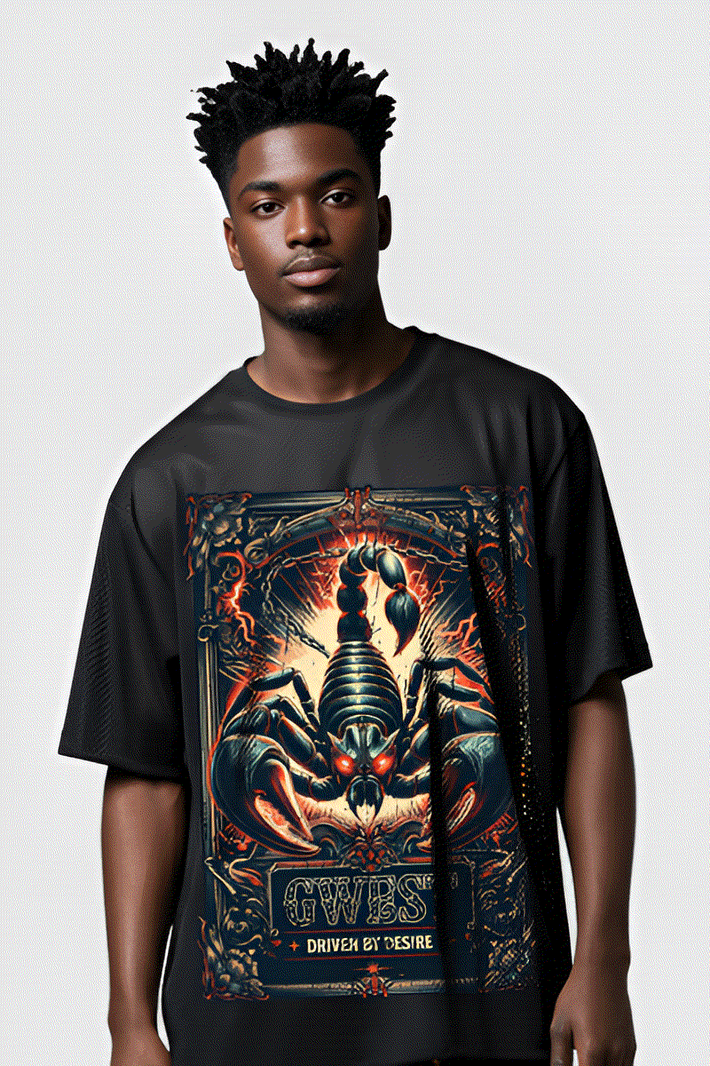 G WEST RHINESTONE SCORPION 3/4 SLEEVES MESH SHORT SET - G West