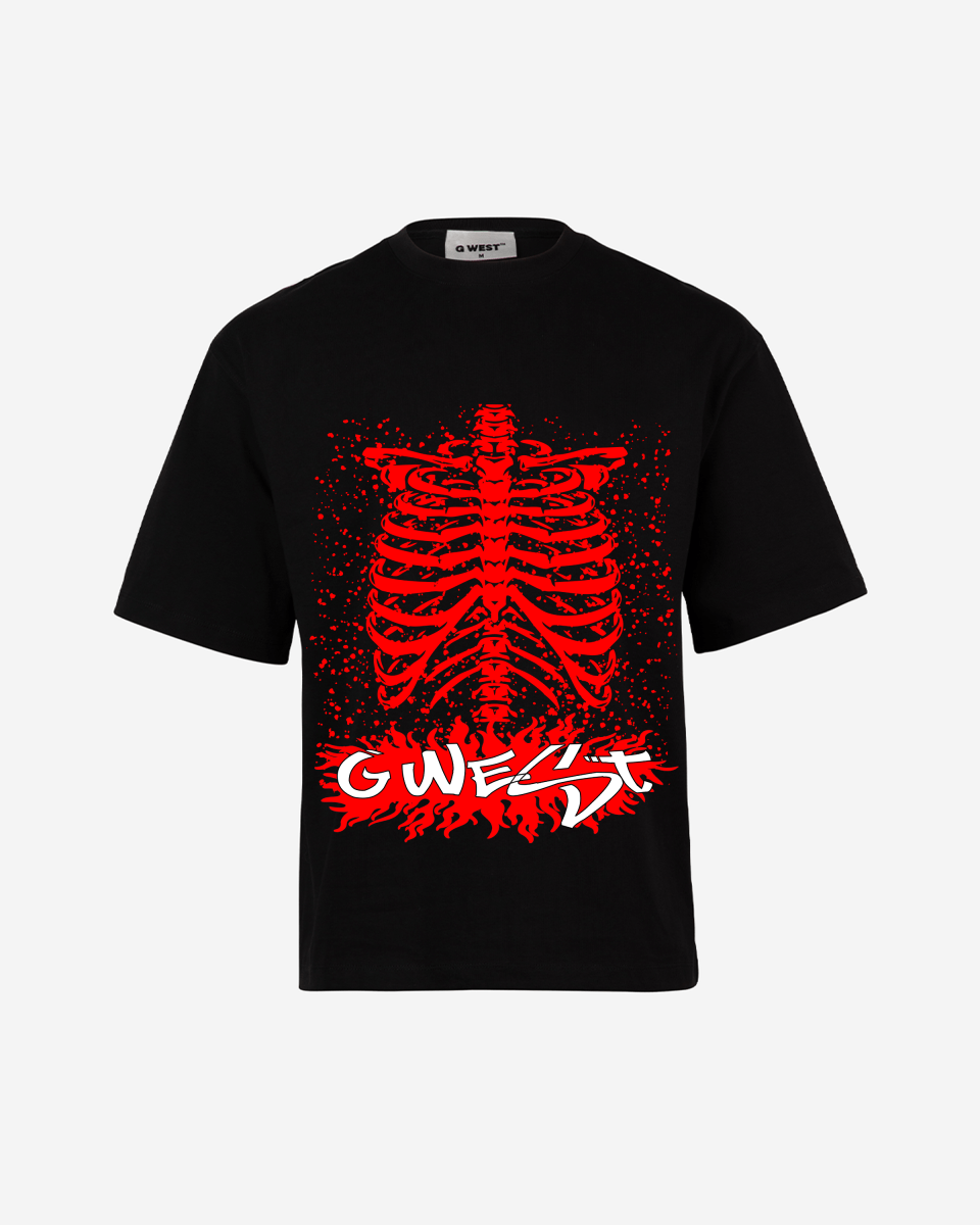 G West Rhinestone Skeleton Body Oversized Tee - G West