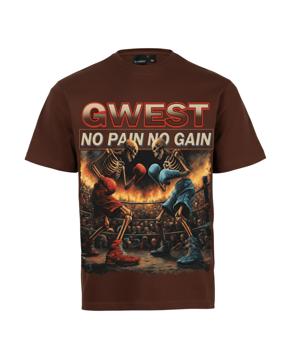 G West Rhinestone Skeleton Showdown Oversized Men's T-Shirt - G West