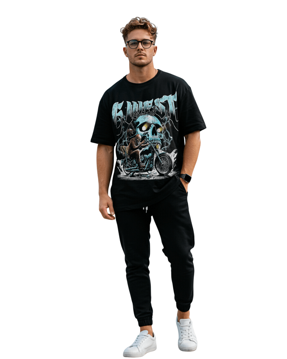 G West Rhinestone Soul Rider Men's Oversized T-Shirt - G West