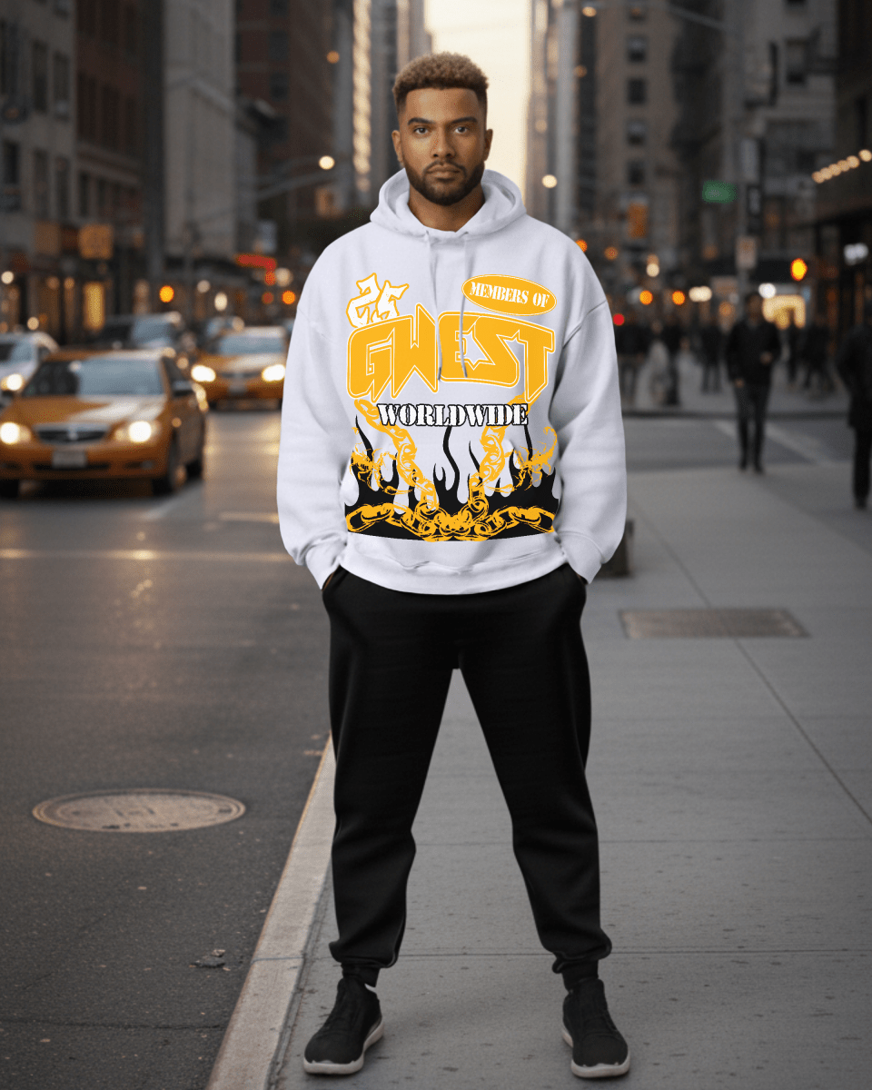 G West Rhinestone United Flames Men's Hoodie - G West