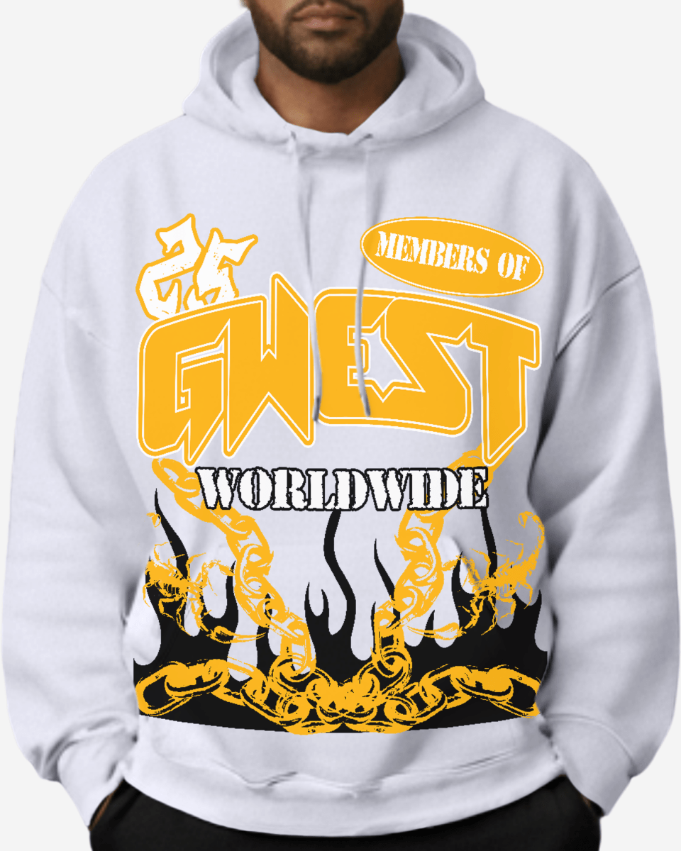G West Rhinestone United Flames Men's Hoodie - G West