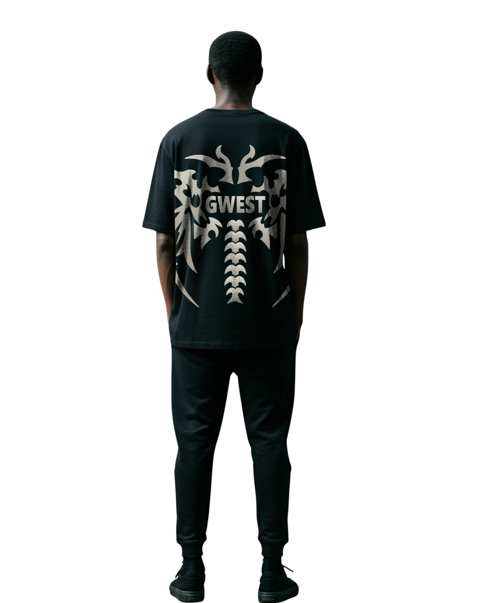 G West Rhinestone Venom Crest Men's Oversized T-Shirt - G West