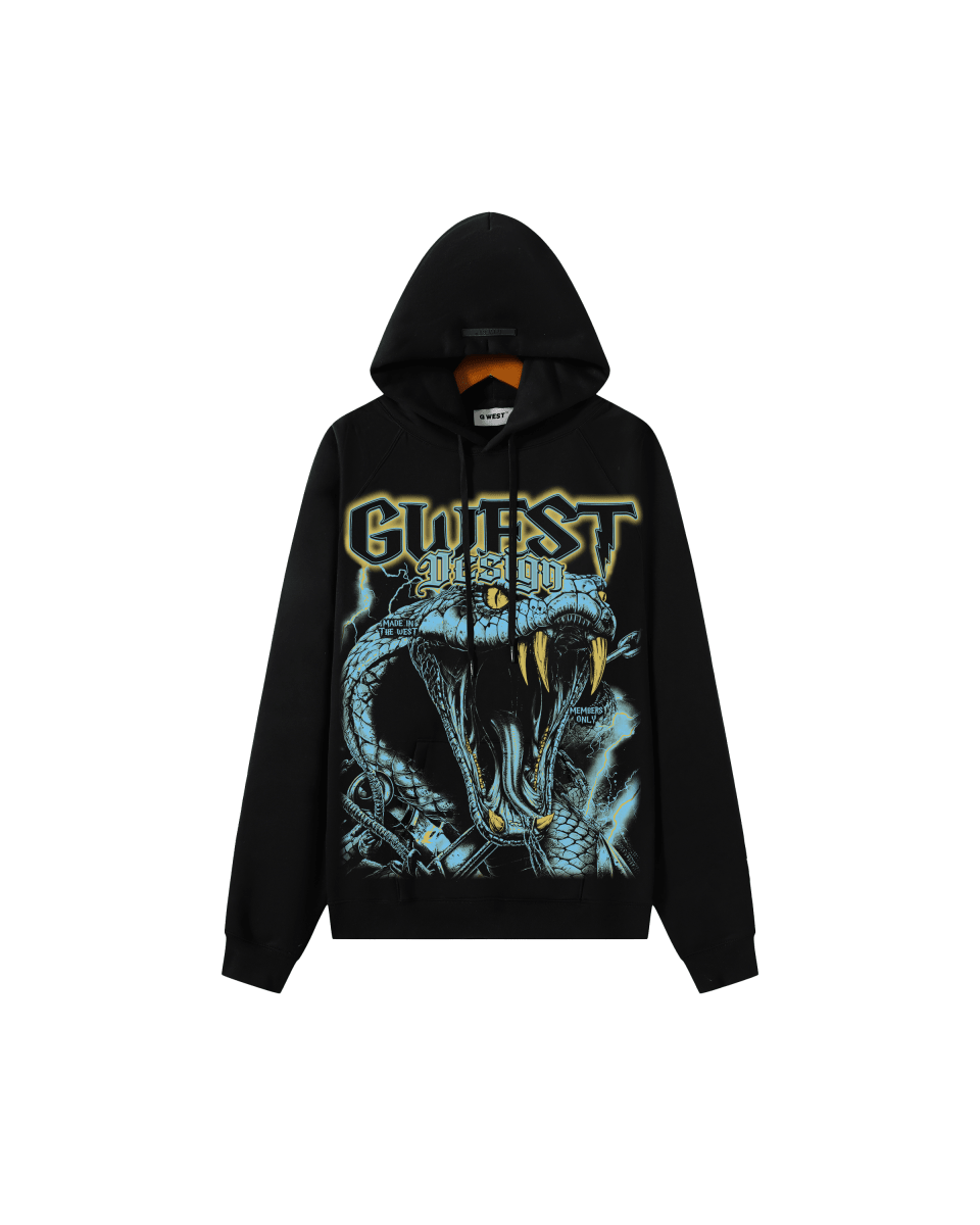 G West Rhinestone Venom Strike Oversized Men's Hoodie - G West