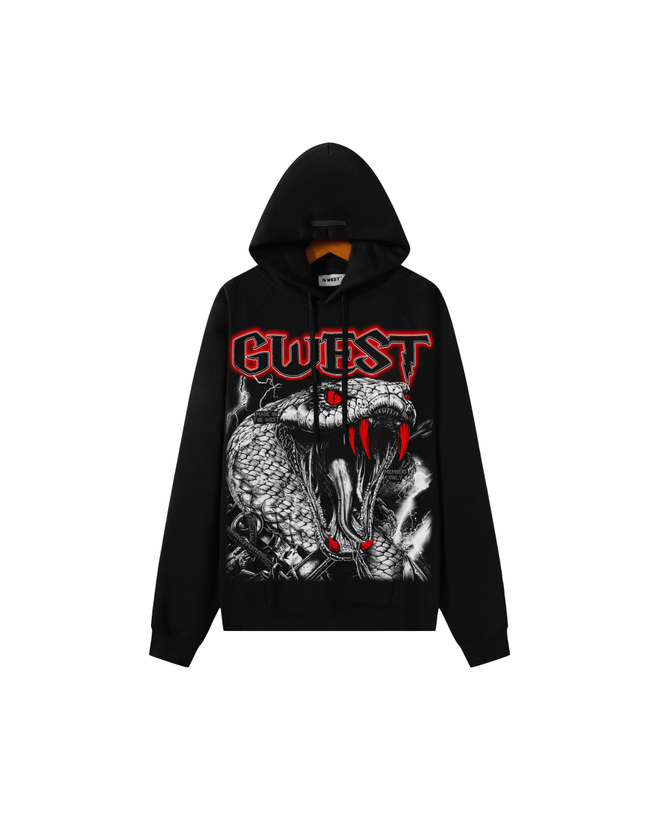 G West Rhinestone Venom Strike Oversized Men's Hoodie - G West