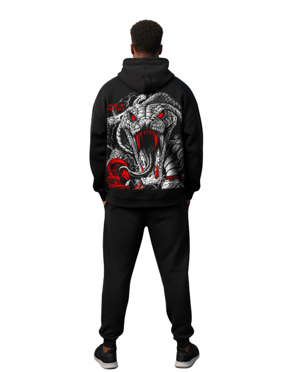 G West Rhinestone Venom Strike Oversized Men's Hoodie - G West