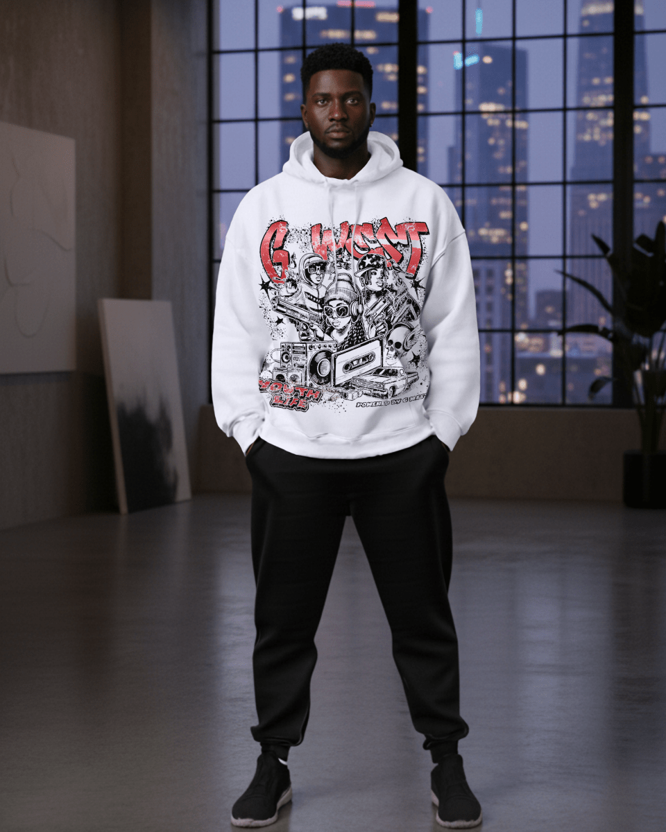 G West Rhinestone Youth Hustle Men's Hoodie - G West