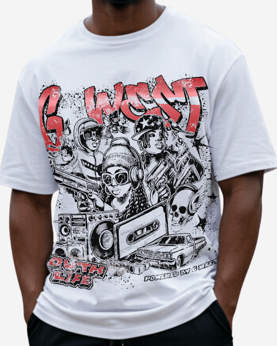 G West Rhinestone Youth Hustle Oversized T-Shirt - G West