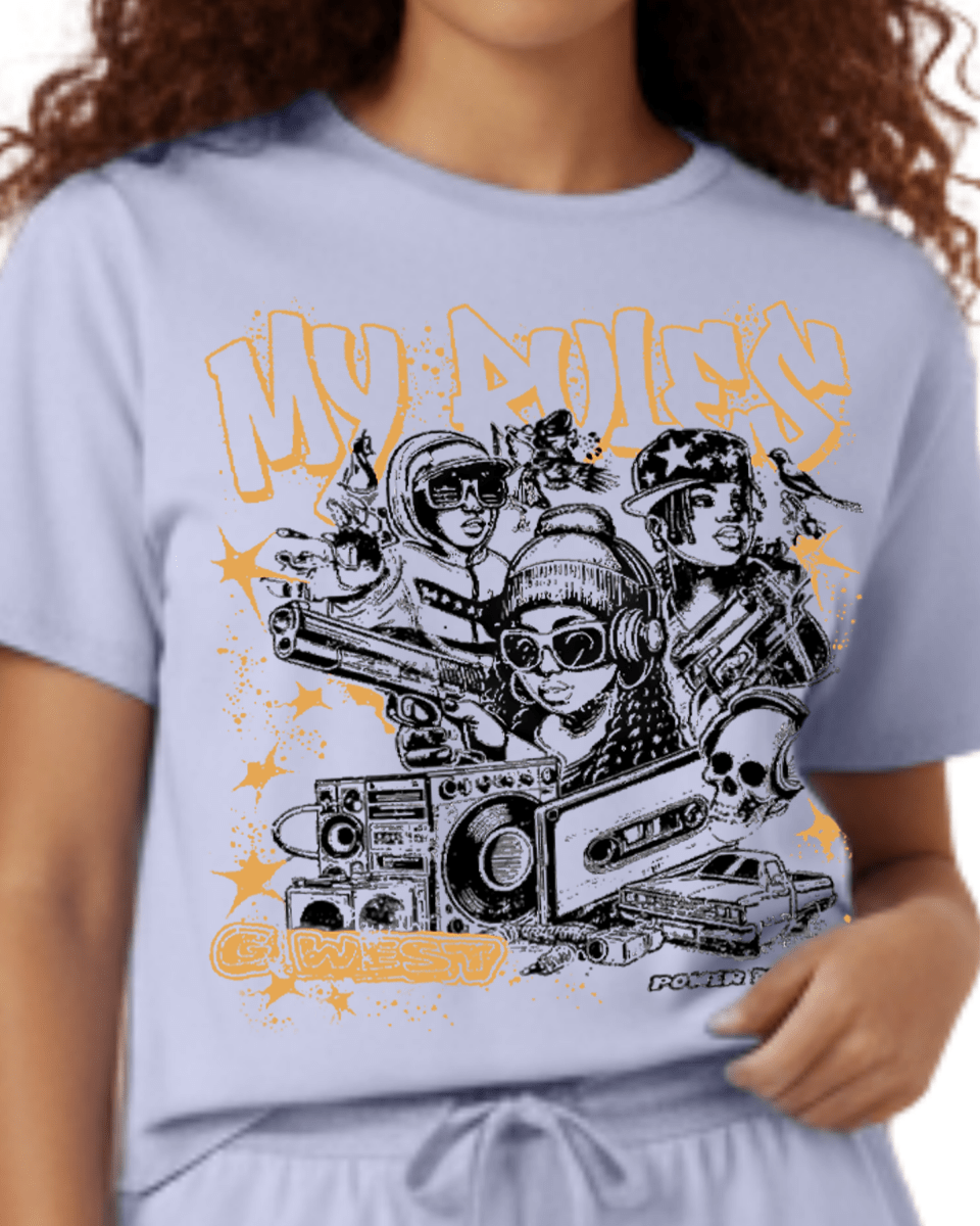 G West Rhinestone Youth Hustle Women's T-Shirt - G West