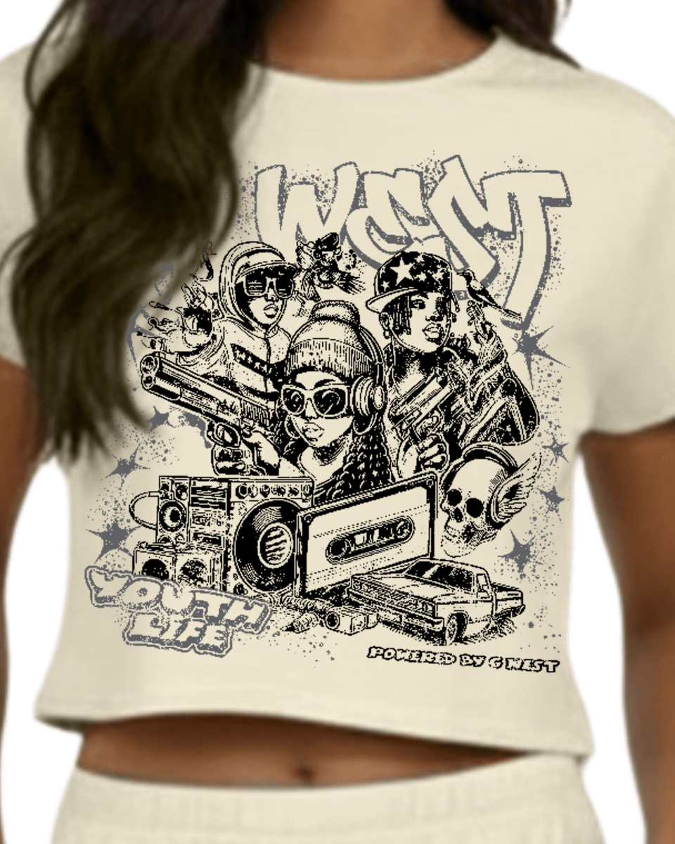 G West Rhinestone Youth Hustle Women's T-Shirt - G West