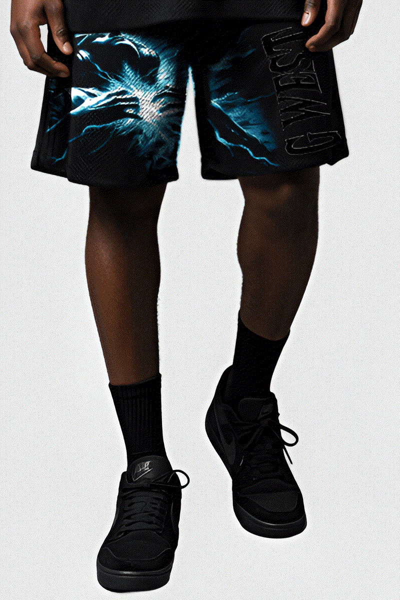 G WEST RHINSTONE WORLD TOUR 3/4 SLEEVES MESH SHORT SET - G West