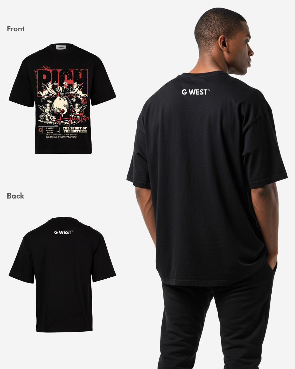 G - WEST RICH HUSTLER OVERSIZEED TEE GWROJMT201 - G West