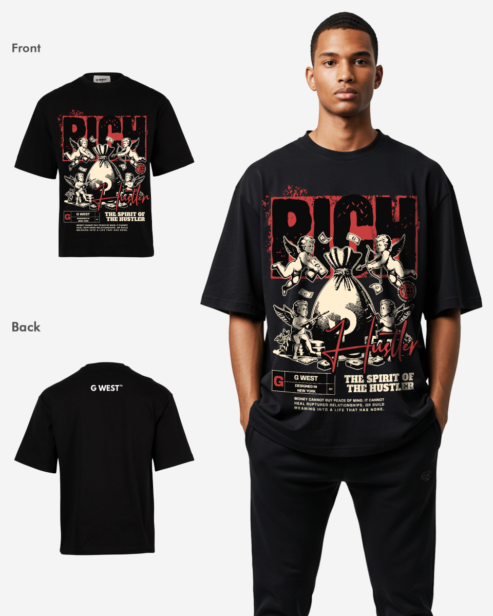 G - WEST RICH HUSTLER OVERSIZEED TEE GWROJMT201 - G West