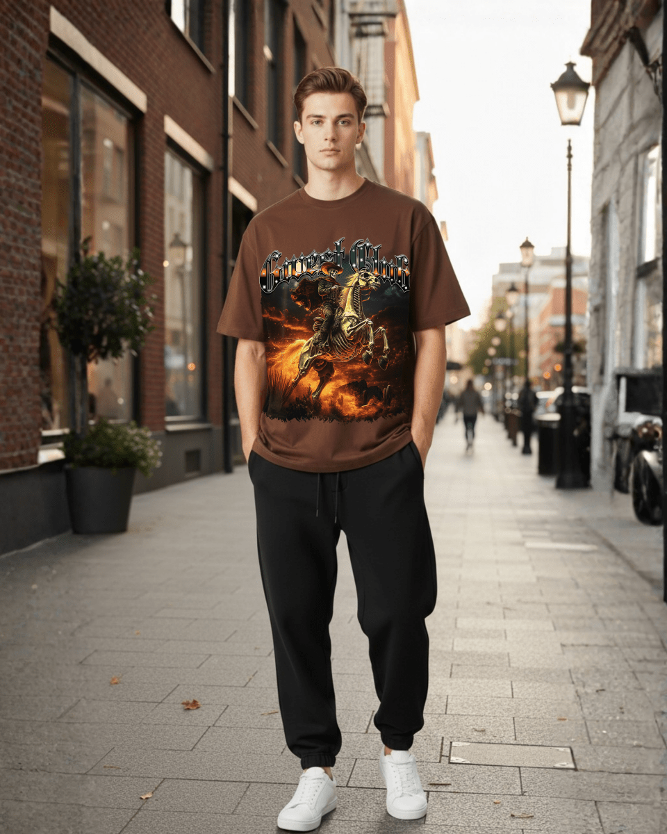G West Rider Of Flames Oversized Men's T-Shirt - G West