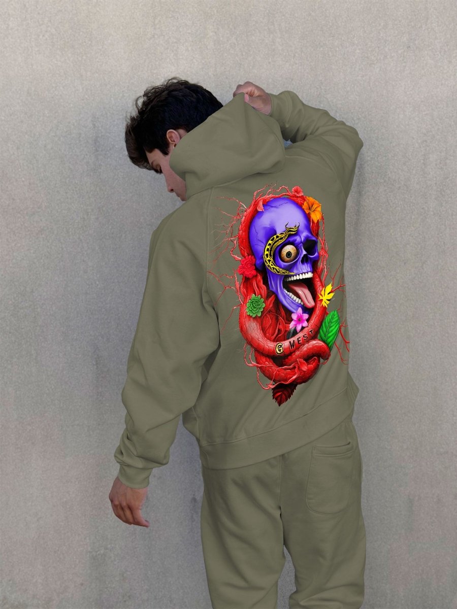 G West Rose Skull Heavy Premium Hoodie - 6 Colors - G West