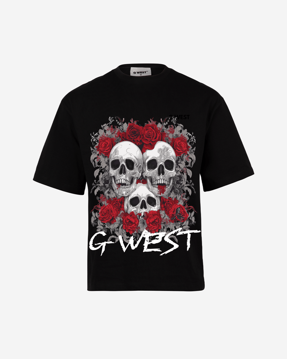 G West Roses And Bones Oversized Tee - G West