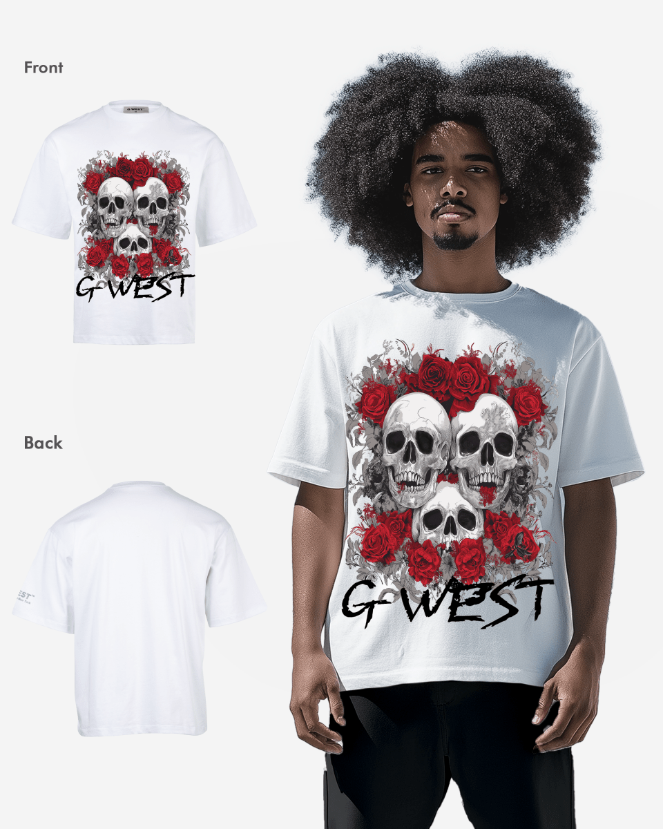 G West Roses And Bones Oversized Tee - G West