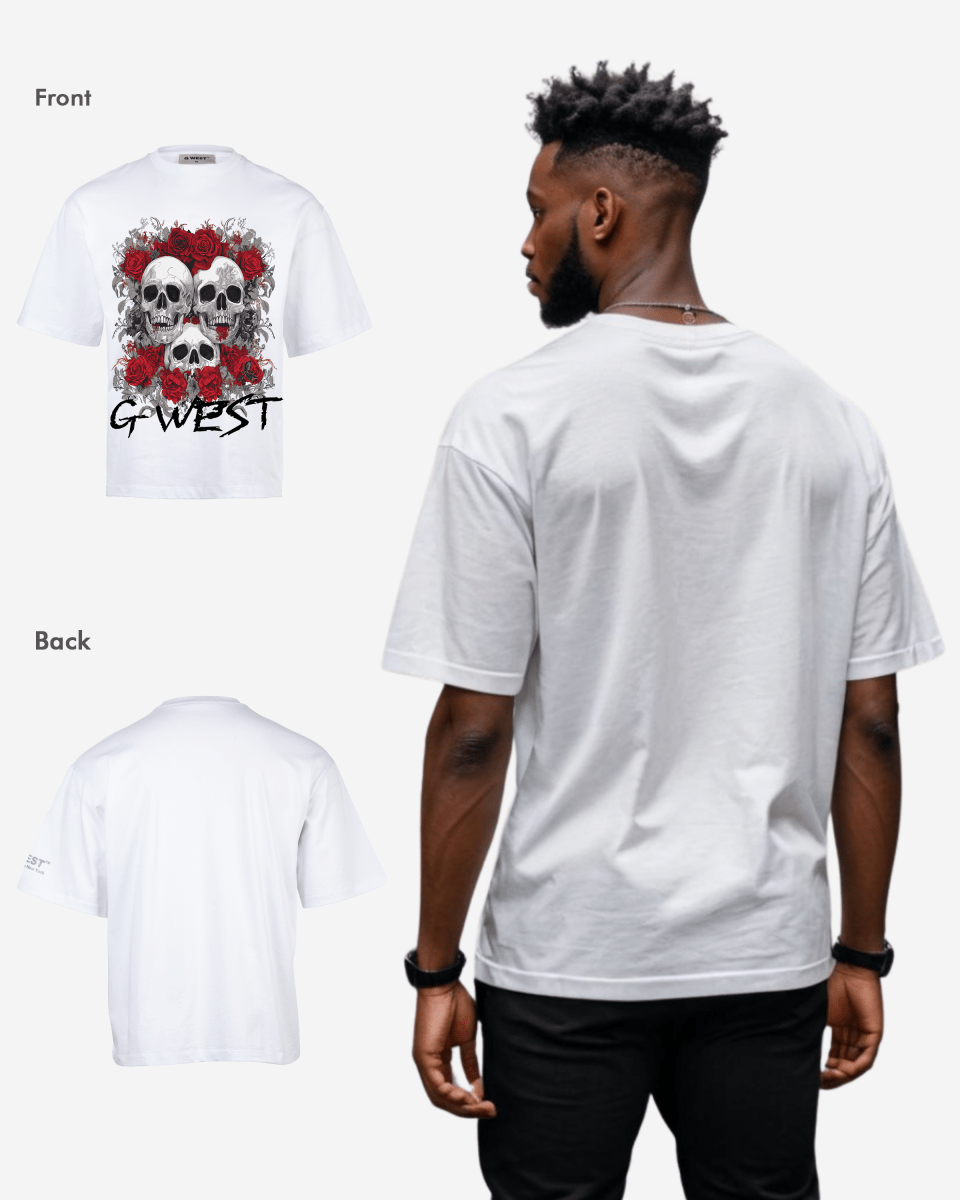 G West Roses And Bones Oversized Tee - G West