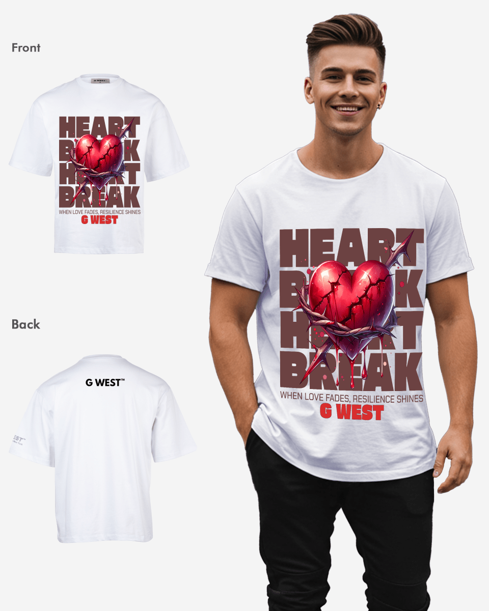 G - WEST SHATTERED LOVE OVERSIZED TEE GWROJMT184 - G West