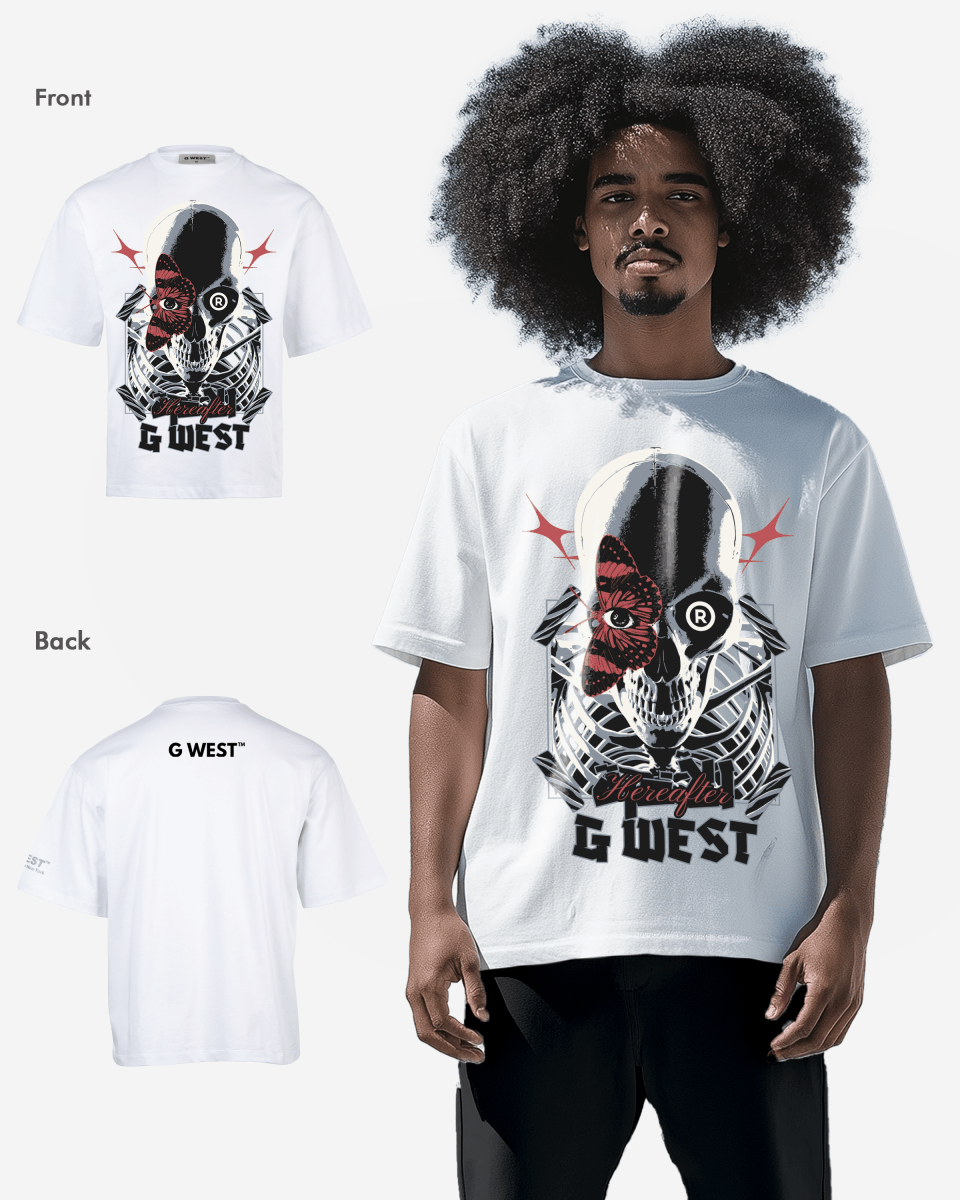 G - WEST SKULL AND WINGED VISION OVERSIZED TEE GWROJMT102 - G West