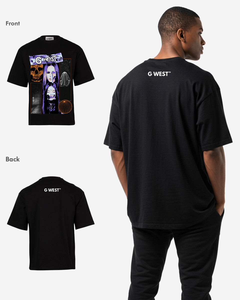 G West skull n shadows Oversized Tee GWROJMT39 - G West