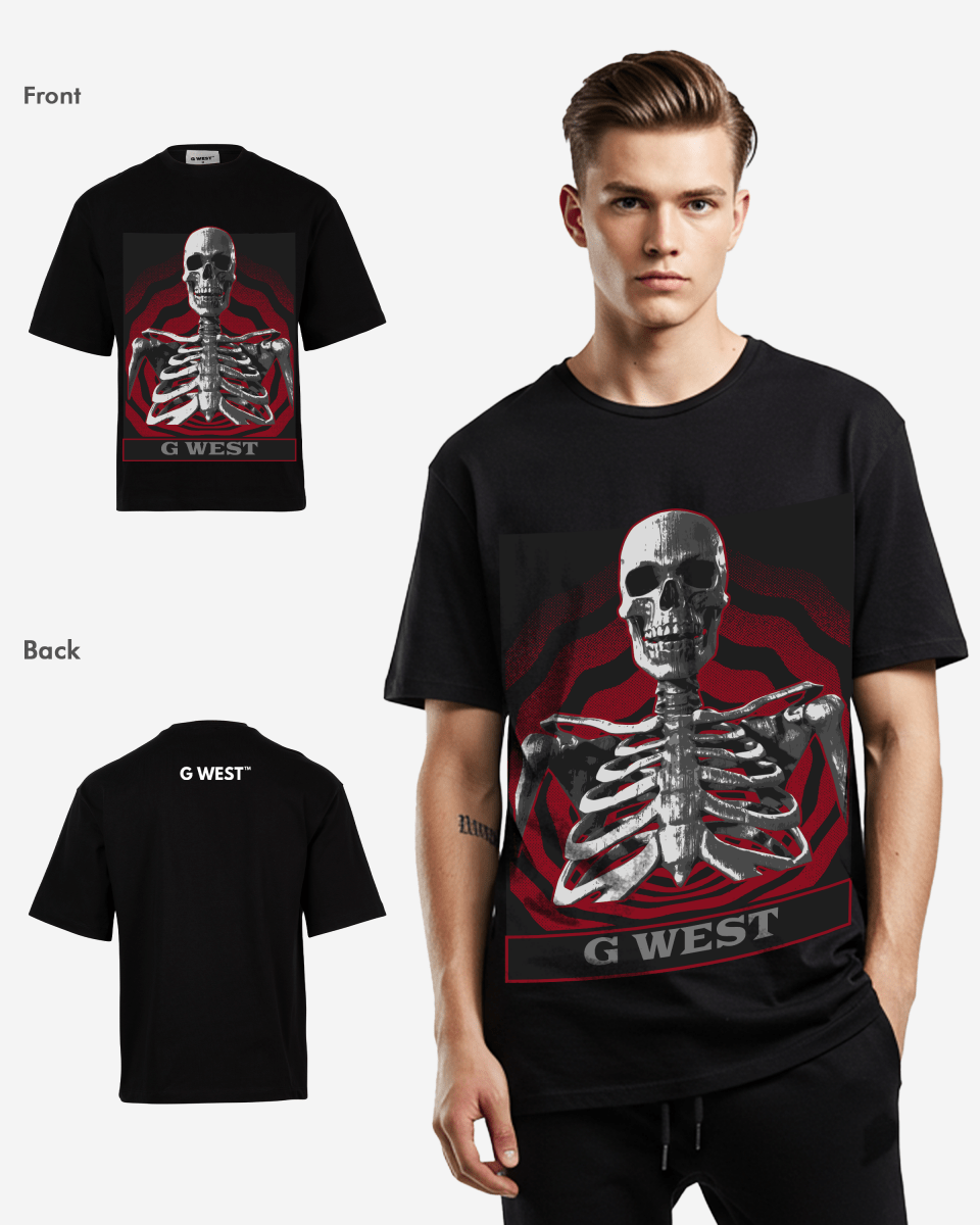 G WEST Skull of the unknown OVersized Tee GWROJMT6 - G West
