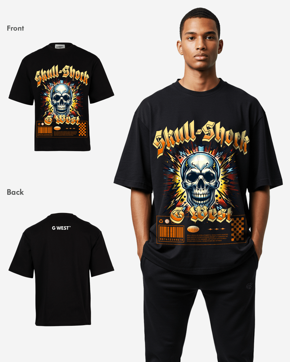 G - WEST SKULL SHORK OVERSIZED TEE GWROJMT162 - G West