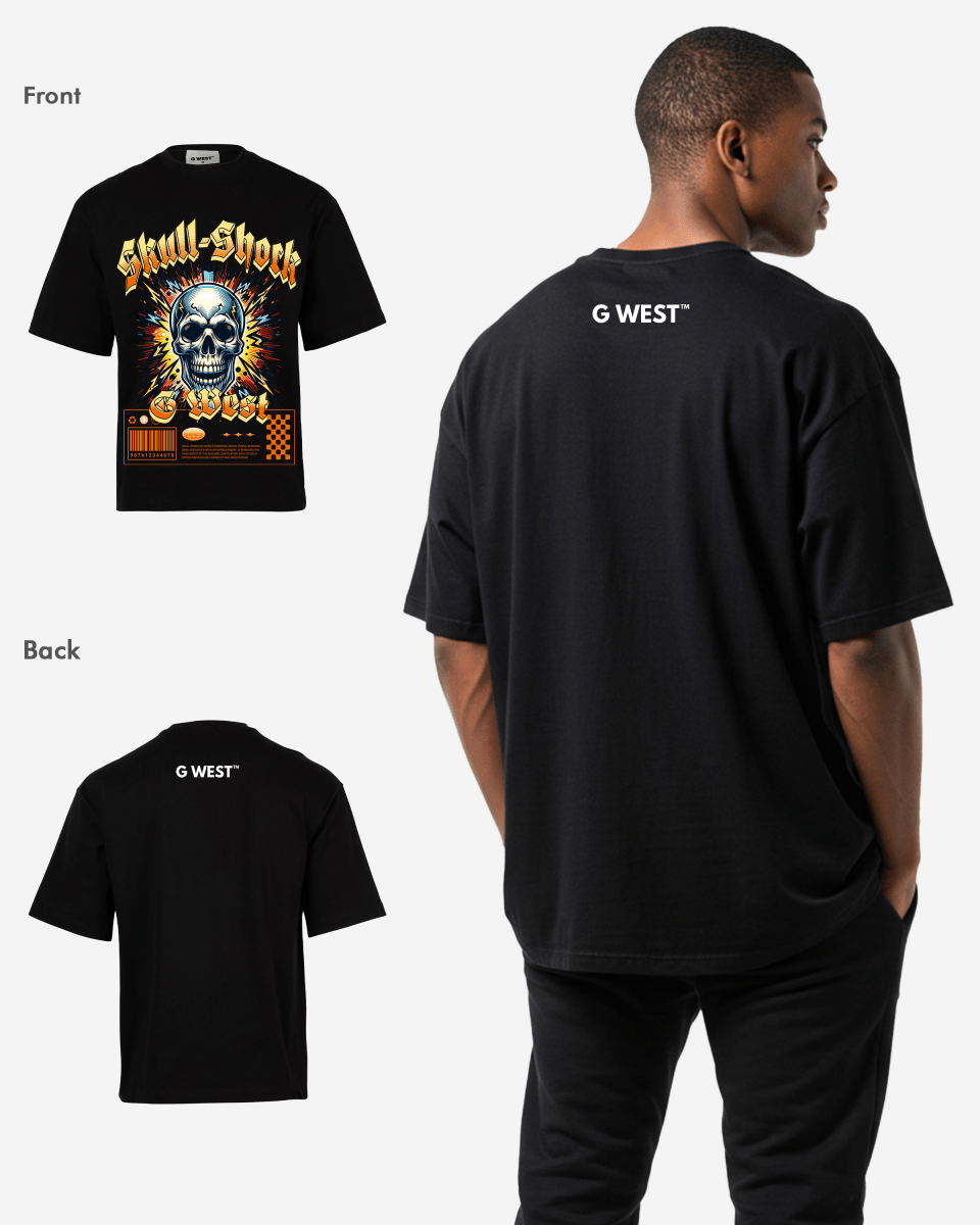 G - WEST SKULL SHORK OVERSIZED TEE GWROJMT162 - G West