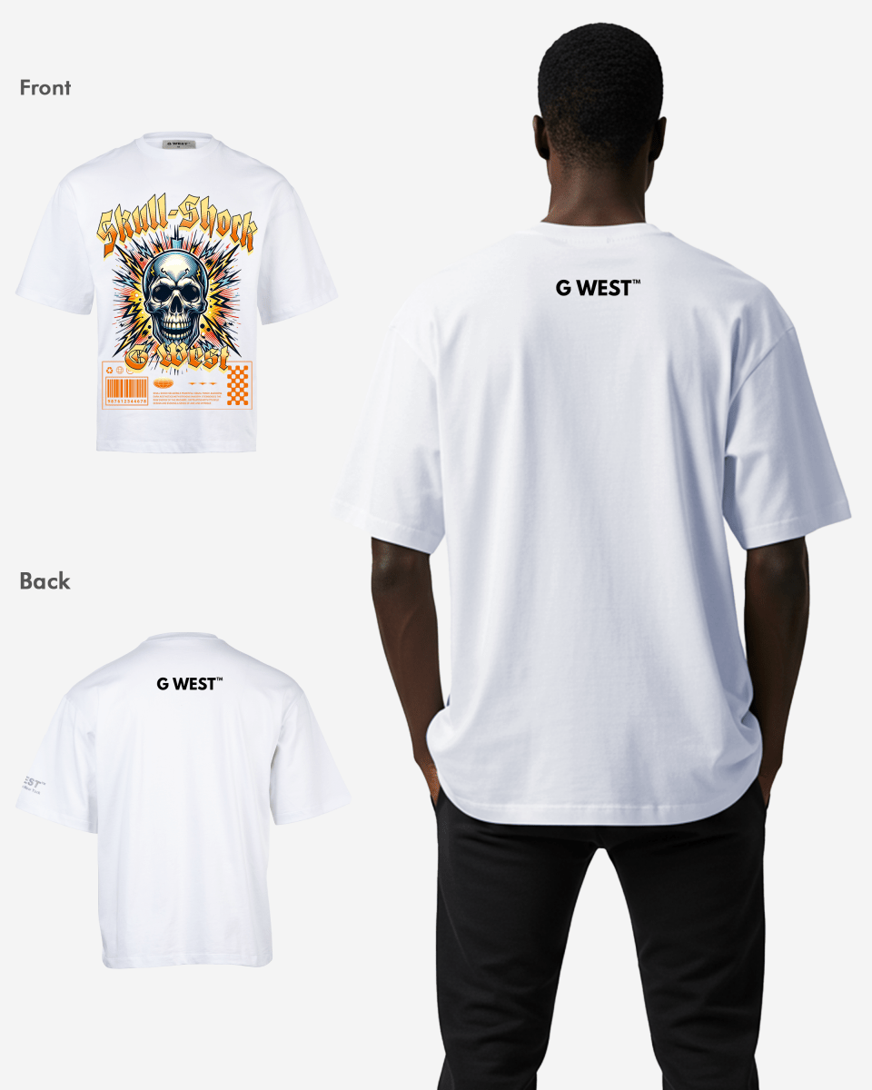 G - WEST SKULL SHORK OVERSIZED TEE GWROJMT162 - G West