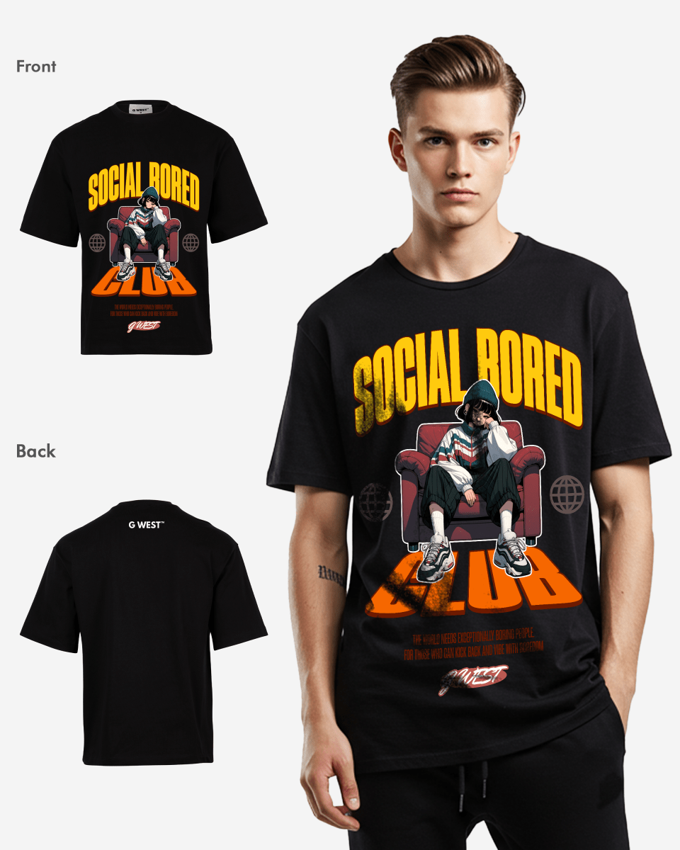 G - WEST SOCIAL BORED OVERSIZED TEE GWROJMT89 - G West