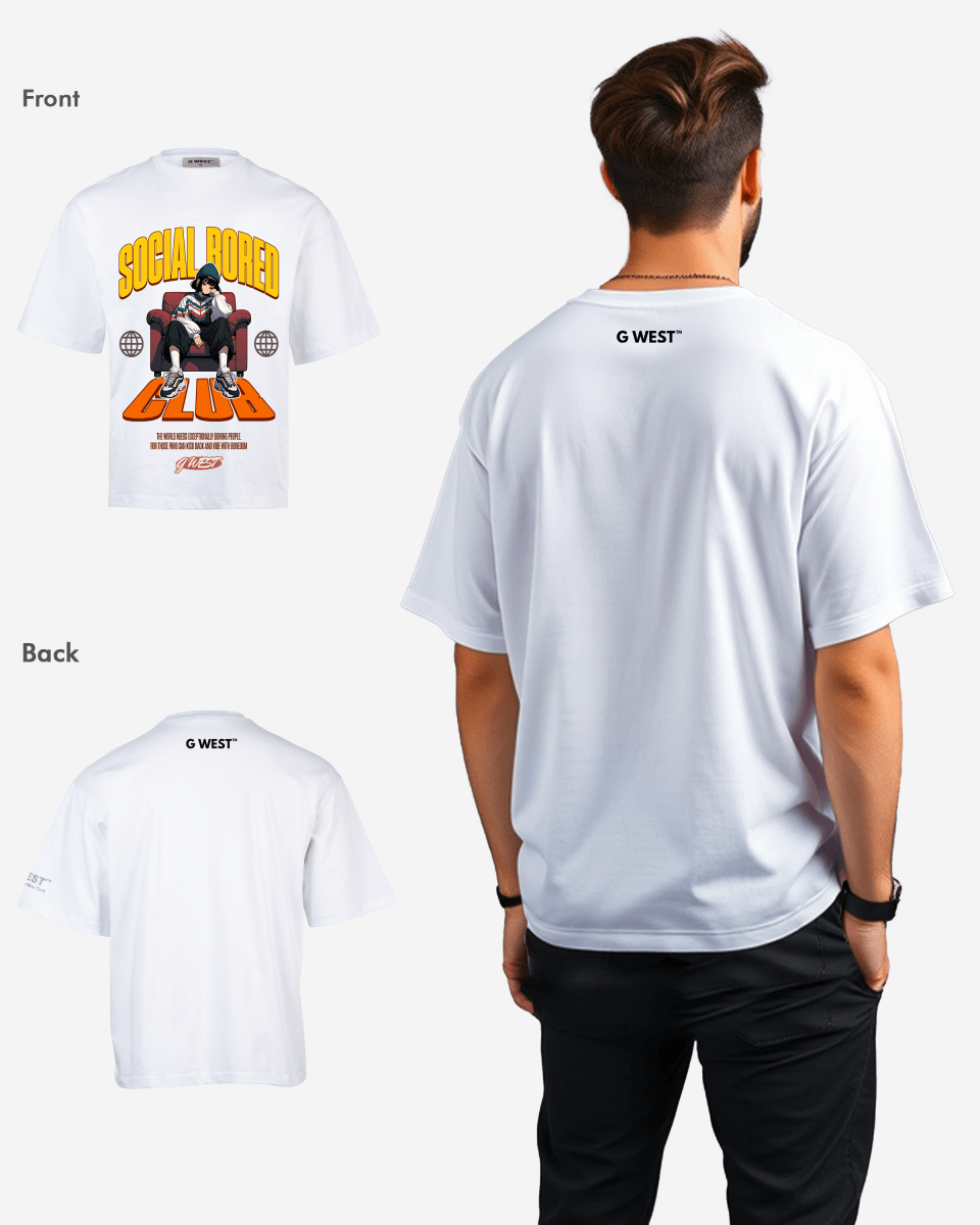 G - WEST SOCIAL BORED OVERSIZED TEE GWROJMT89 - G West
