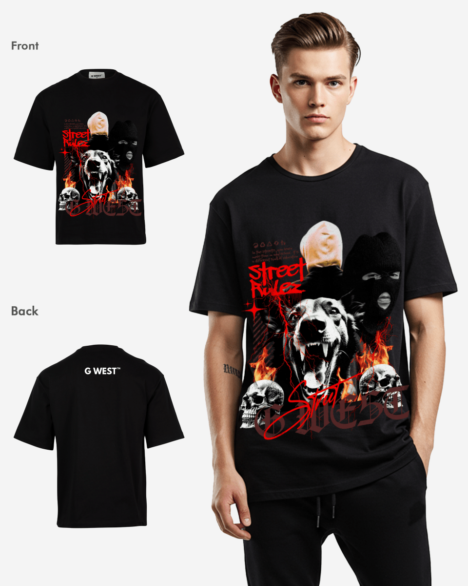 G - WEST STREET RULEZ OVERSIZED TEE GWROJMT101 - G West