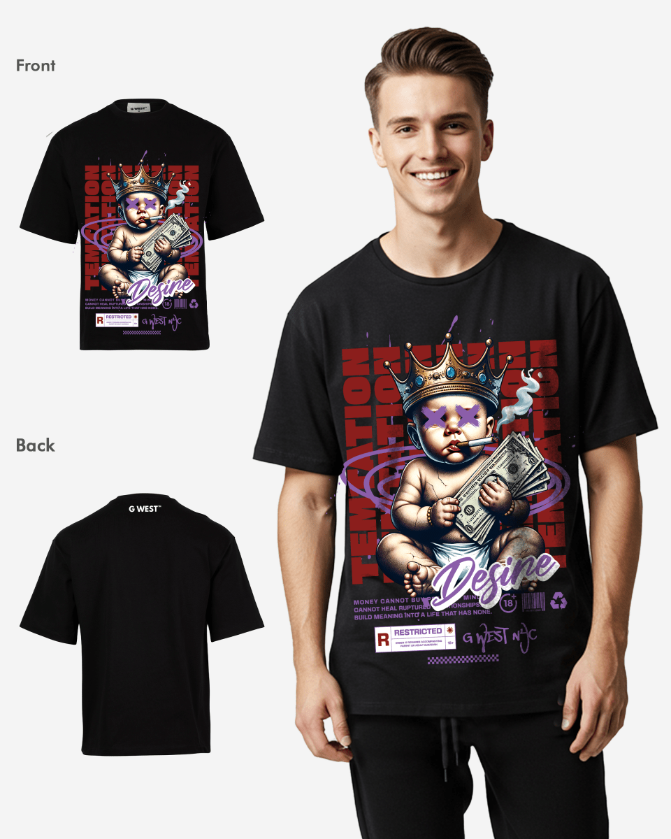 G - WEST TEMPTATION DESIRE OVERSIZED TEE GWROJMT148 - G West