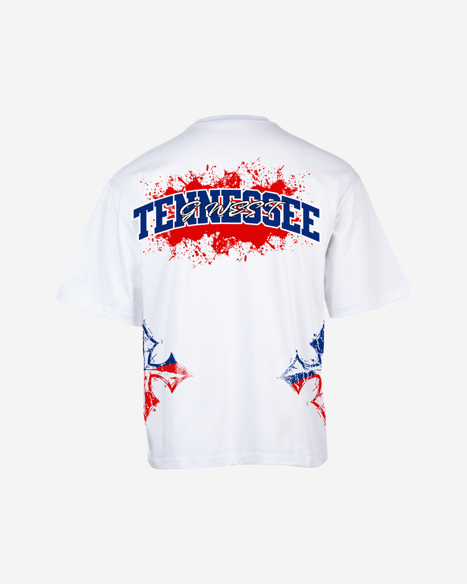 G West Tennessee Blood Arch Logo Oversized T-Shirts - G West