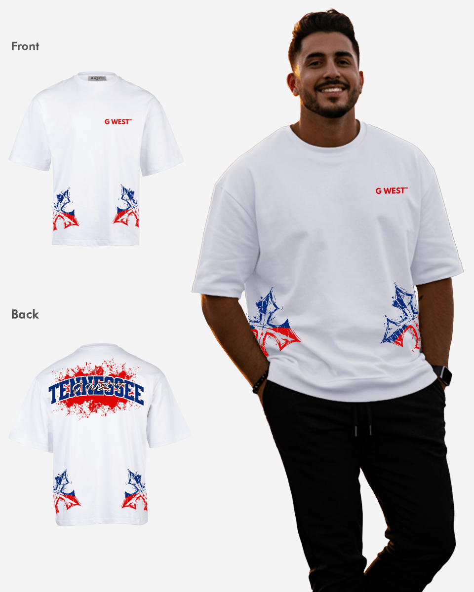 G West Tennessee Blood Arch Logo T-Shirts Big and Tall - G West