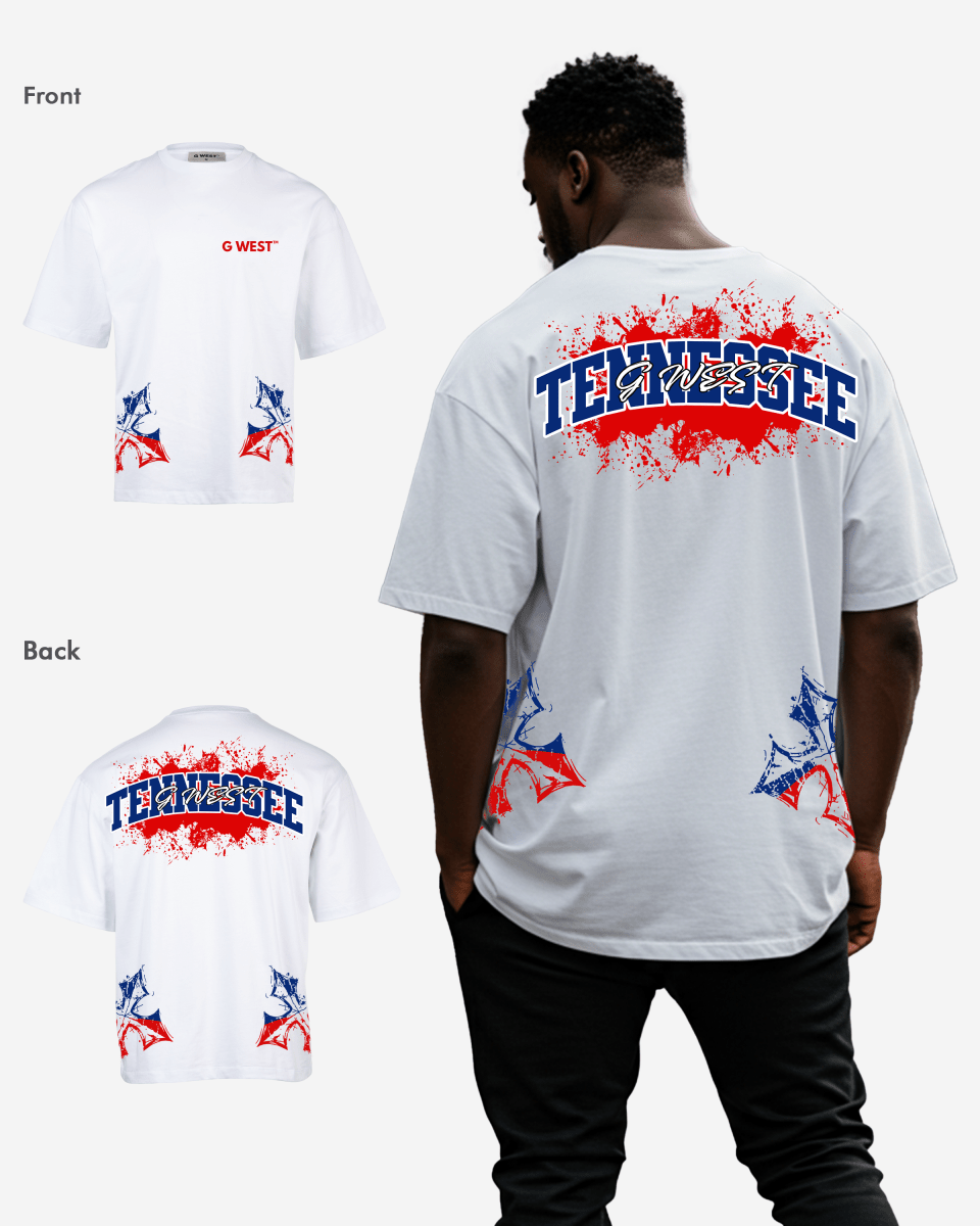 G West Tennessee Blood Arch Logo T-Shirts Big and Tall - G West