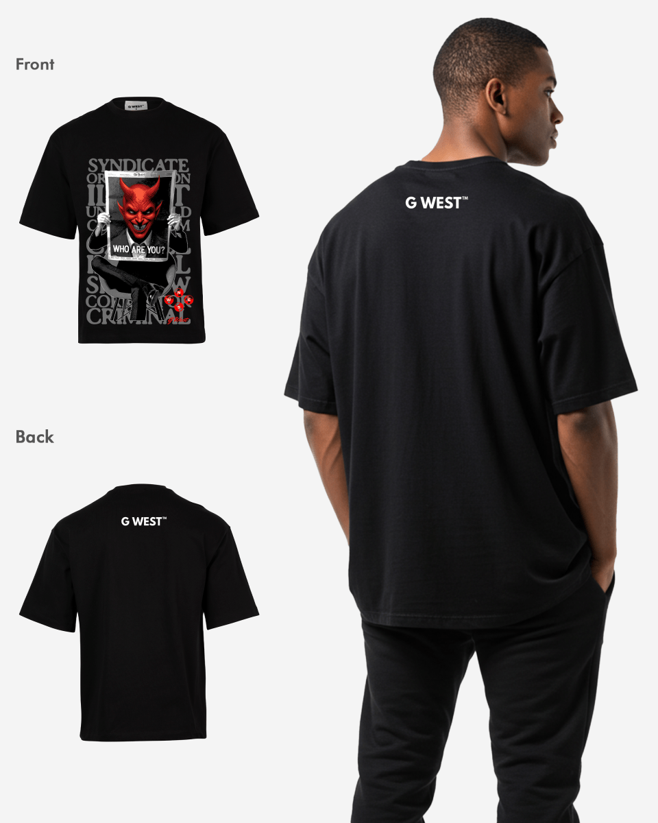 G - WEST THE DEVIL SPEAKS OVERSIZED TEE GWROJMT156 - G West