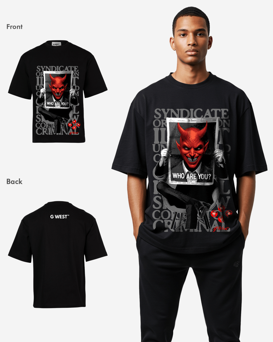 G - WEST THE DEVIL SPEAKS OVERSIZED TEE GWROJMT156 - G West