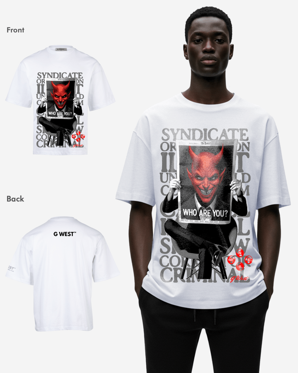 G - WEST THE DEVIL SPEAKS OVERSIZED TEE GWROJMT156 - G West
