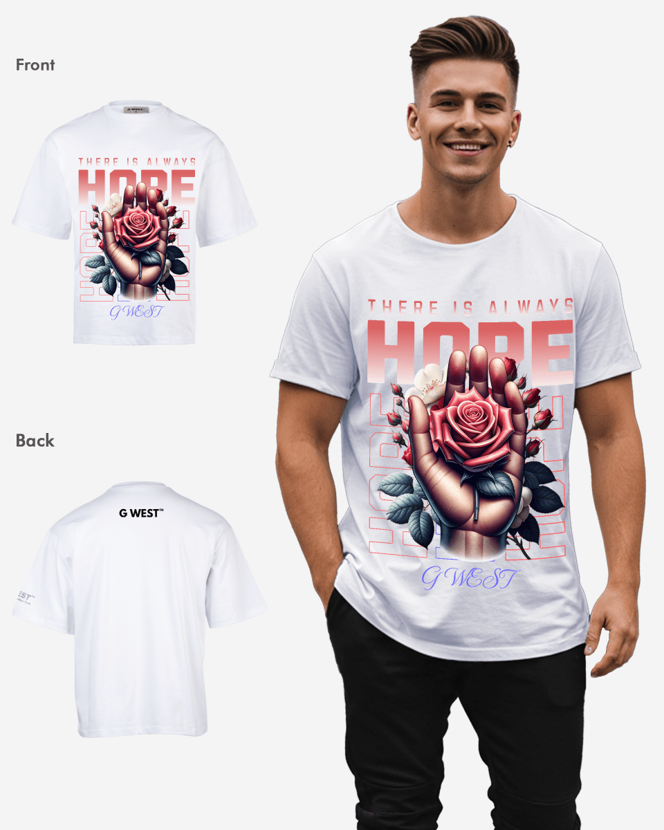 G - WEST THERE IS ALWAYS HOPE OVERSIZED TEE GWROJMT203 - G West