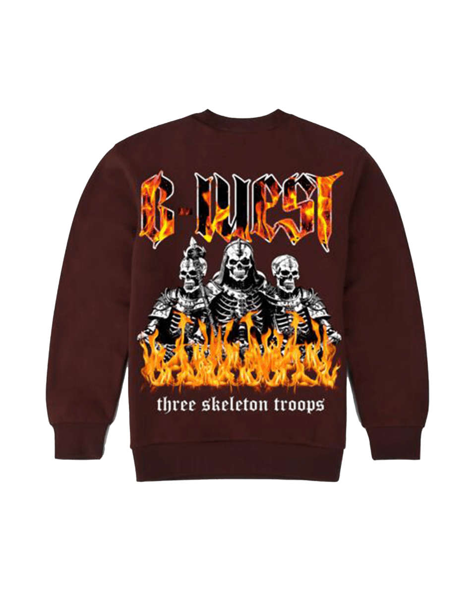 G West Tri Skeleton Fleece Crewneck With Invisible Zippers - G West