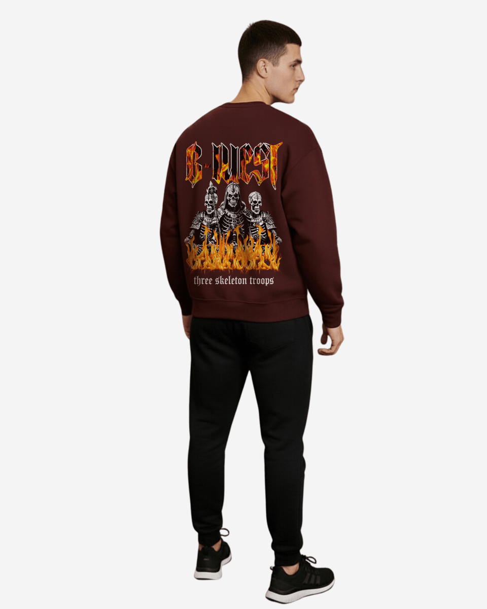G West Tri Skeleton Fleece Crewneck With Invisible Zippers - G West