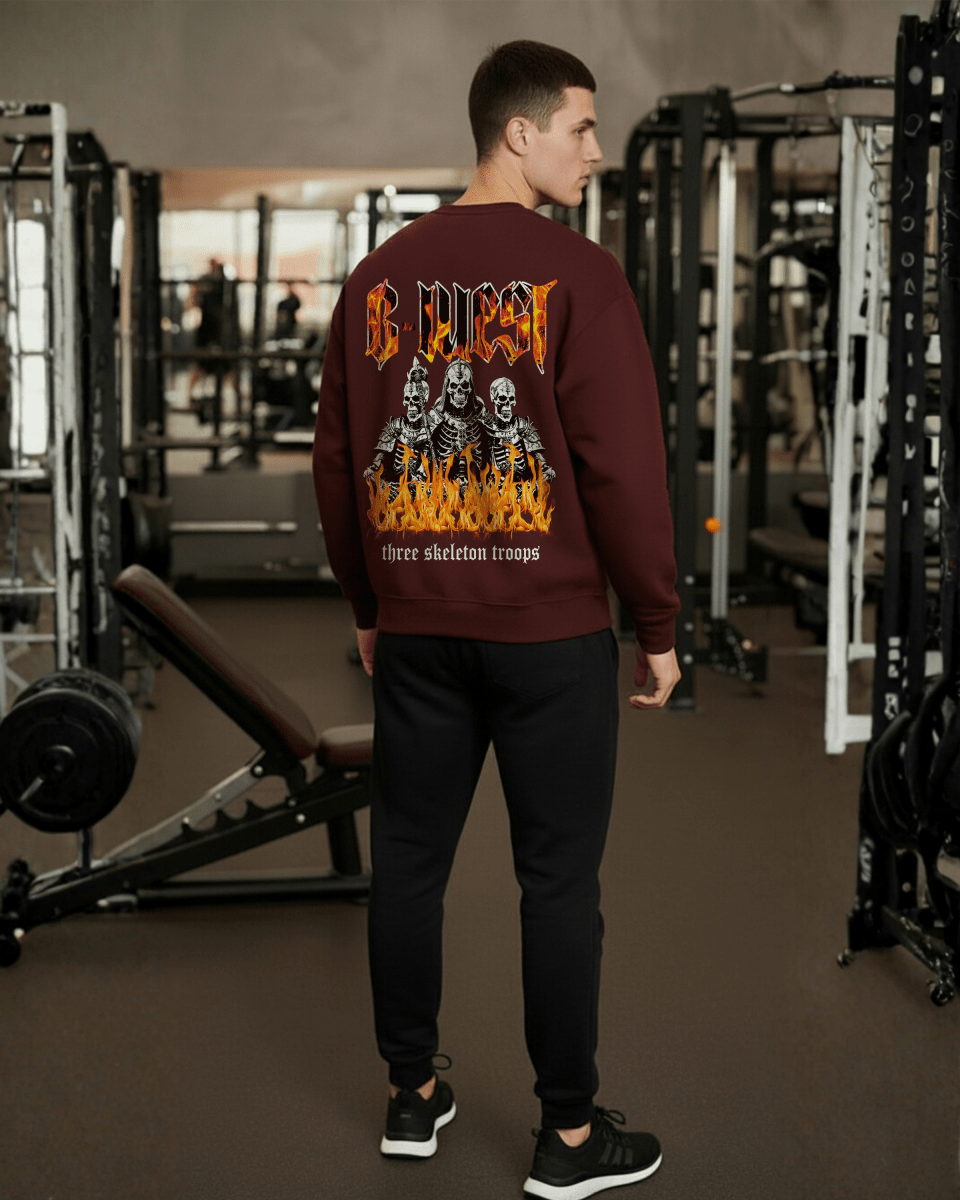 G West Tri Skeleton Fleece Crewneck With Invisible Zippers - G West