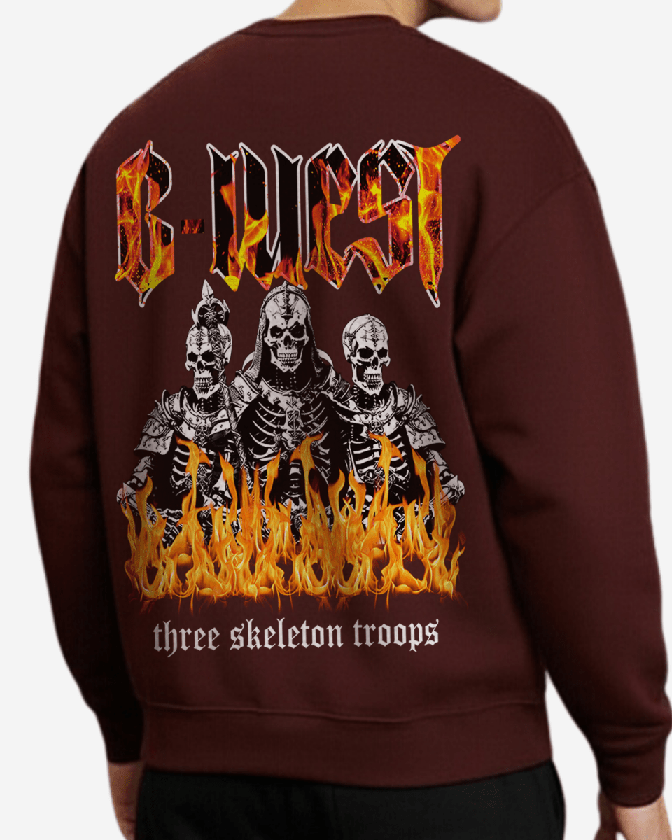 G West Tri Skeleton Fleece Crewneck With Invisible Zippers - G West