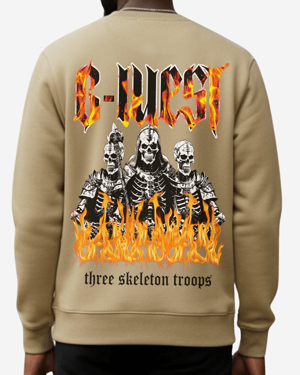 G West Tri Skeleton Fleece Crewneck With Invisible Zippers - G West