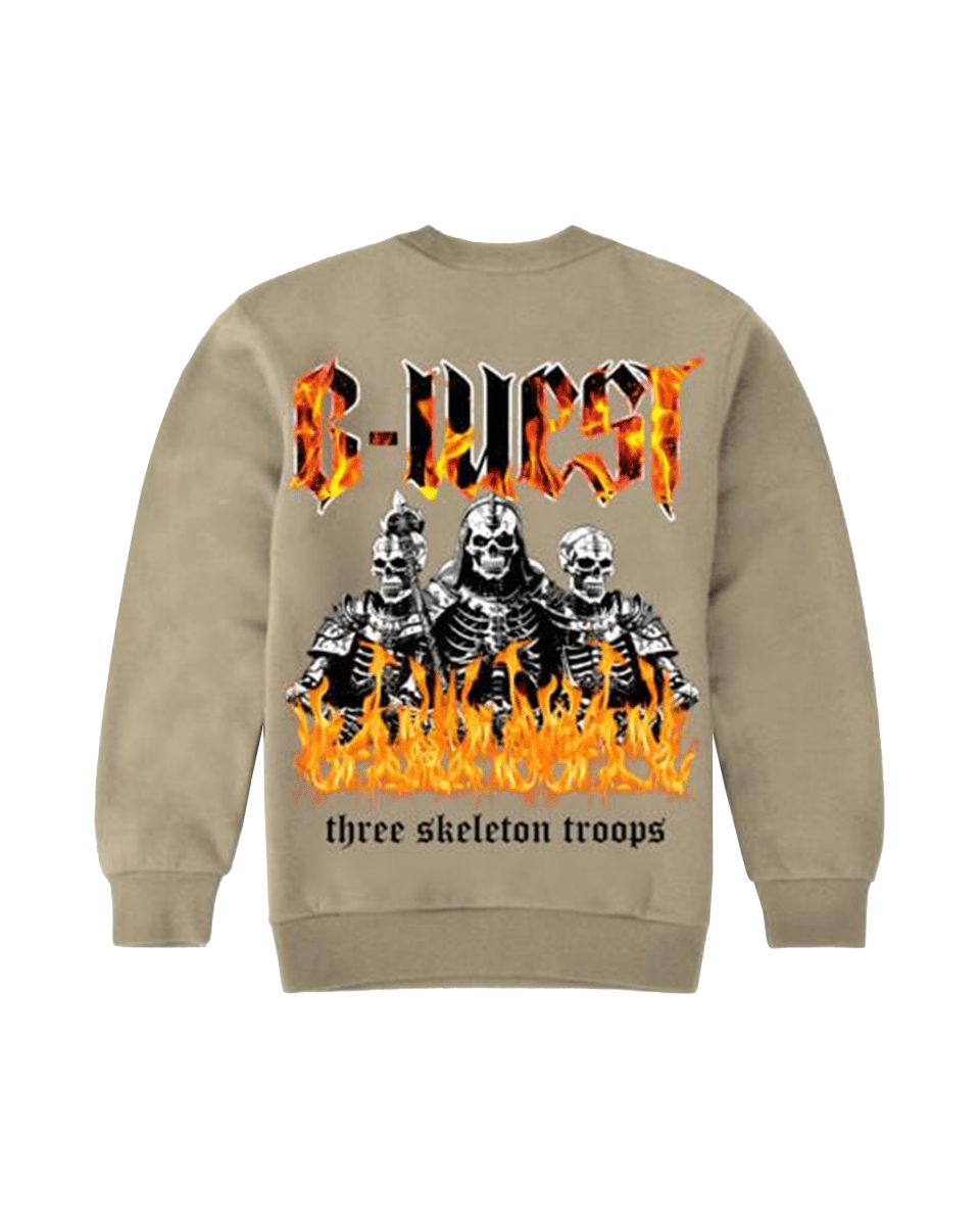 G West Tri Skeleton Fleece Crewneck With Invisible Zippers - G West