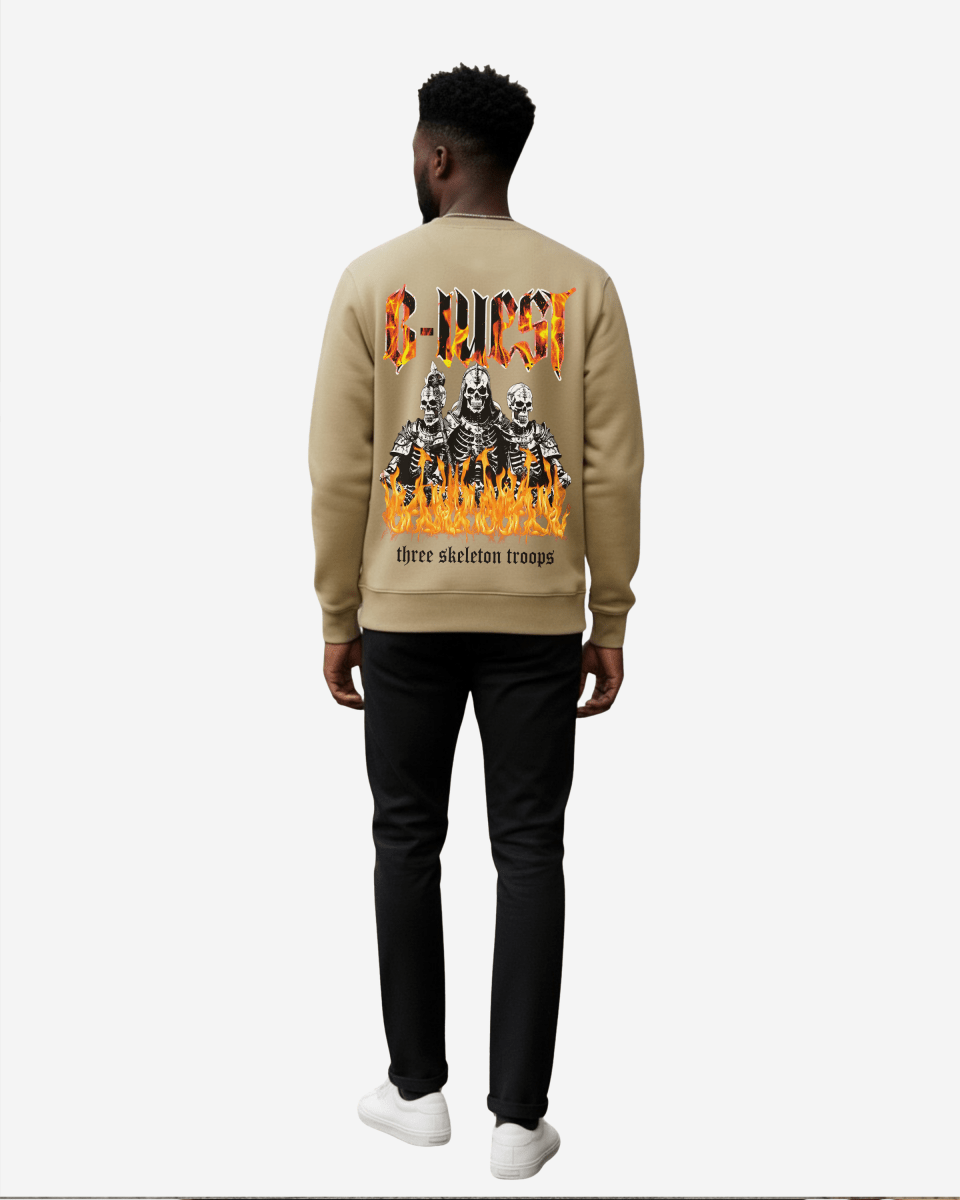 G West Tri Skeleton Fleece Crewneck With Invisible Zippers - G West