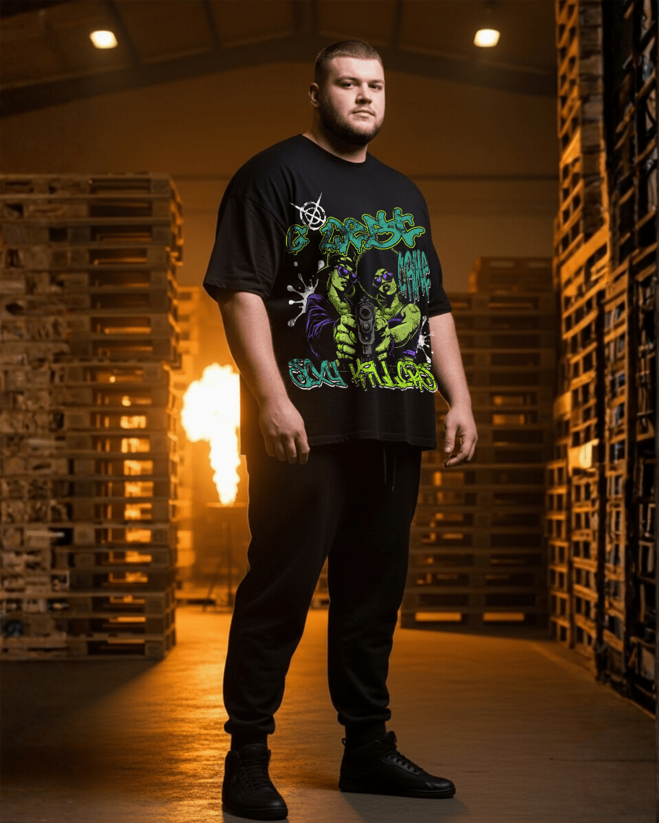 G West Trigger Twins Big And Tall Oversized T-Shirt - G West