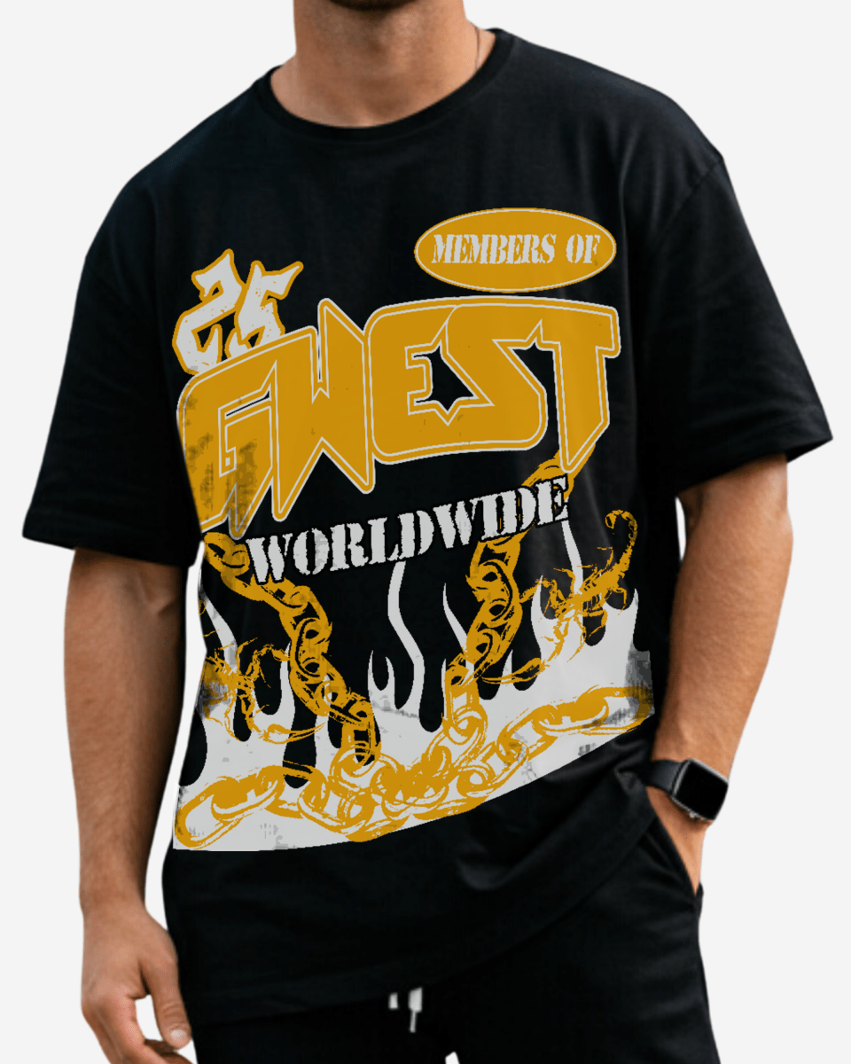 G West United Flames Men's Oversized T-Shirt - G West